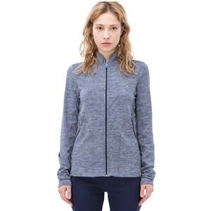 430 Lacoste Sport Blue Heather Full Zip Up Jacket XS Athletic Track Lightweight